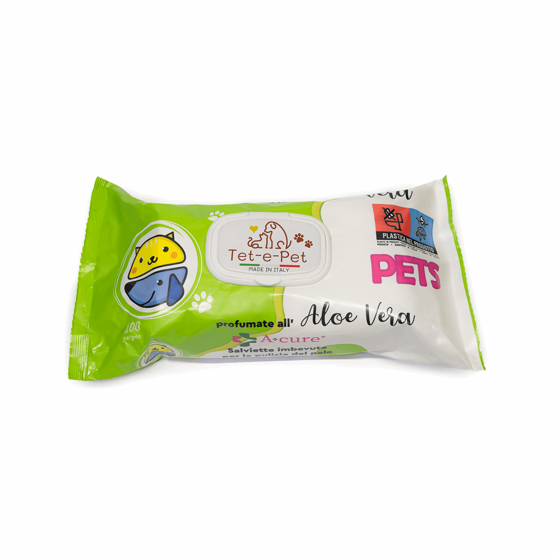 Tet-e-Pet Aloe Vera Pet Wipes – 100 Count | Gentle & Moisturizing Wipes for Dogs & Cats