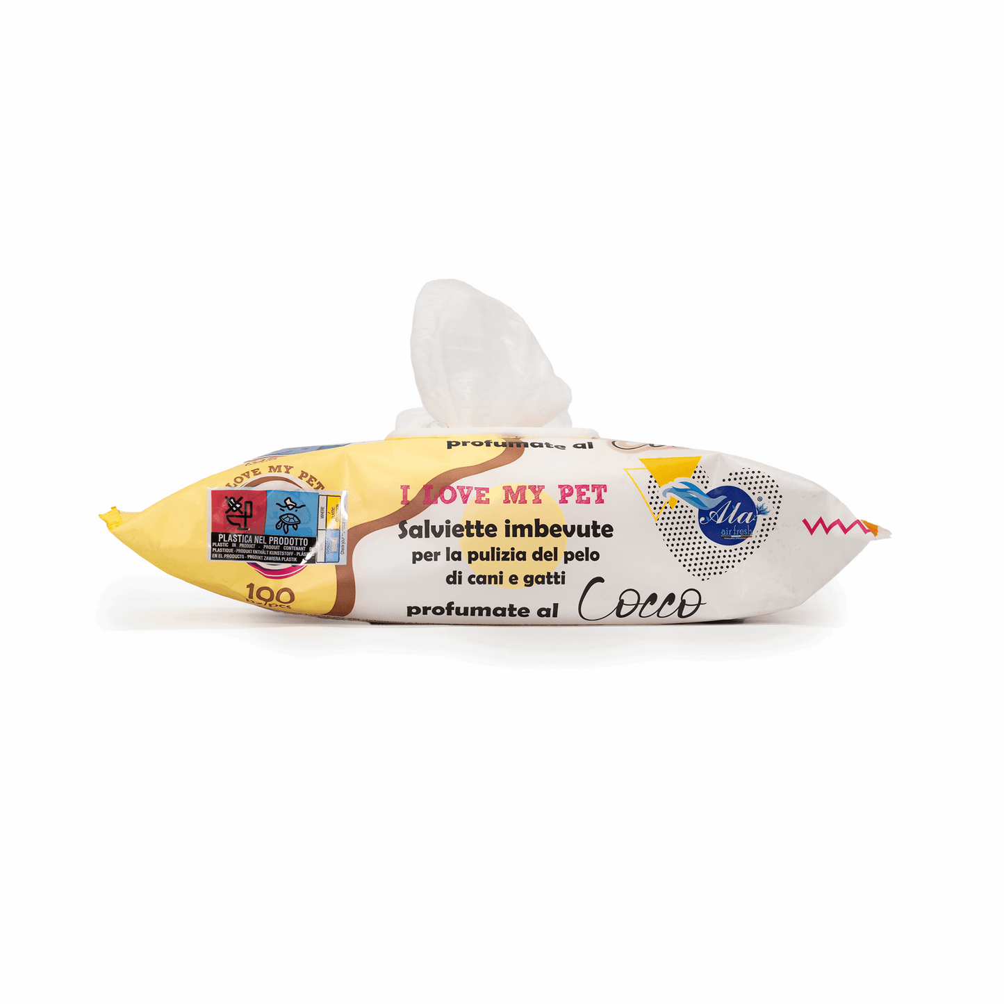 Tet-e-Pet Coconut (Cocco) Pet Wipes – 100 Count | Nourishing & Refreshing Wipes for Pets