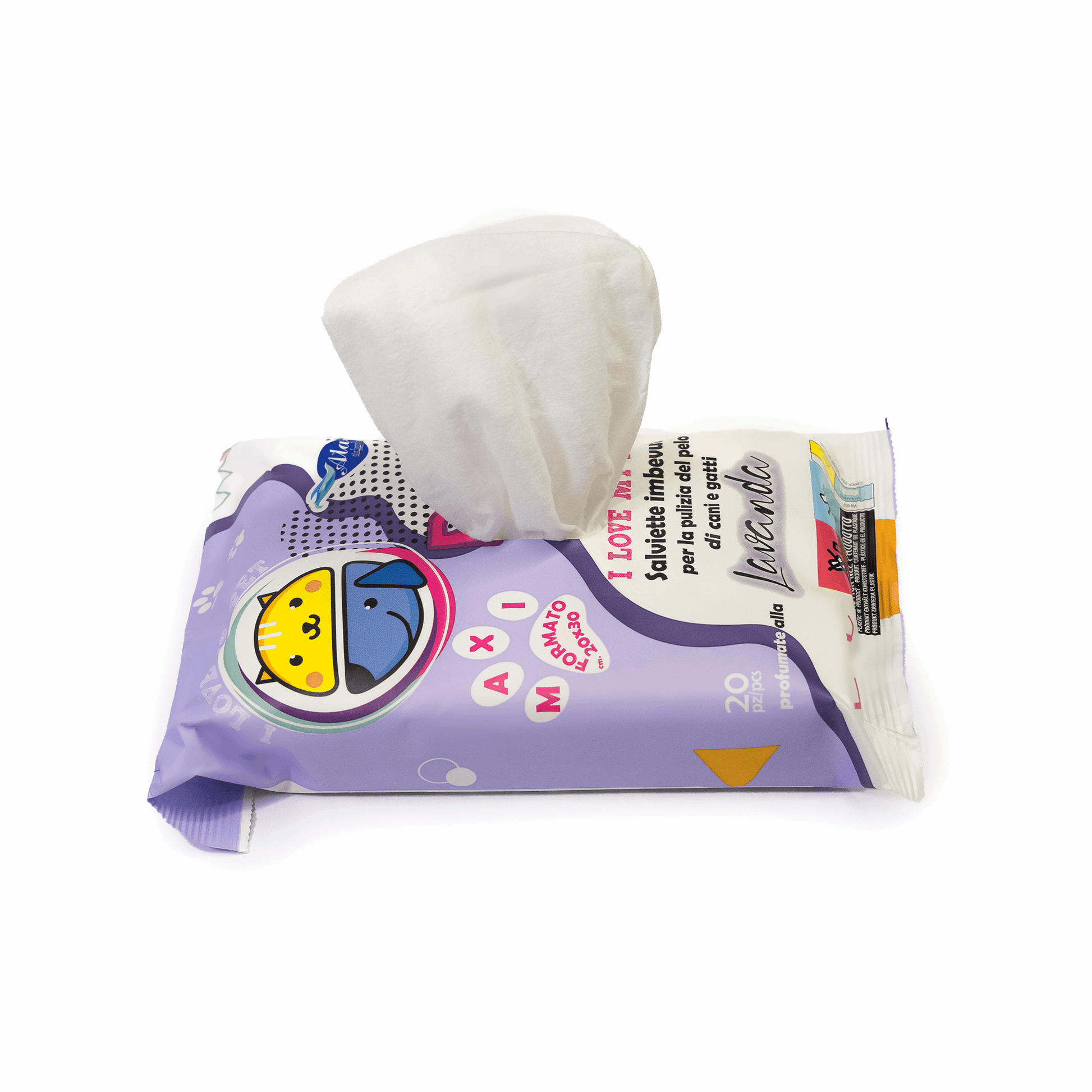 Tet-e-Pet Lavender (Lavanda) Pet Wipes – 20 Count | Soothing & Deodorizing Wipes for Dogs & Cats
