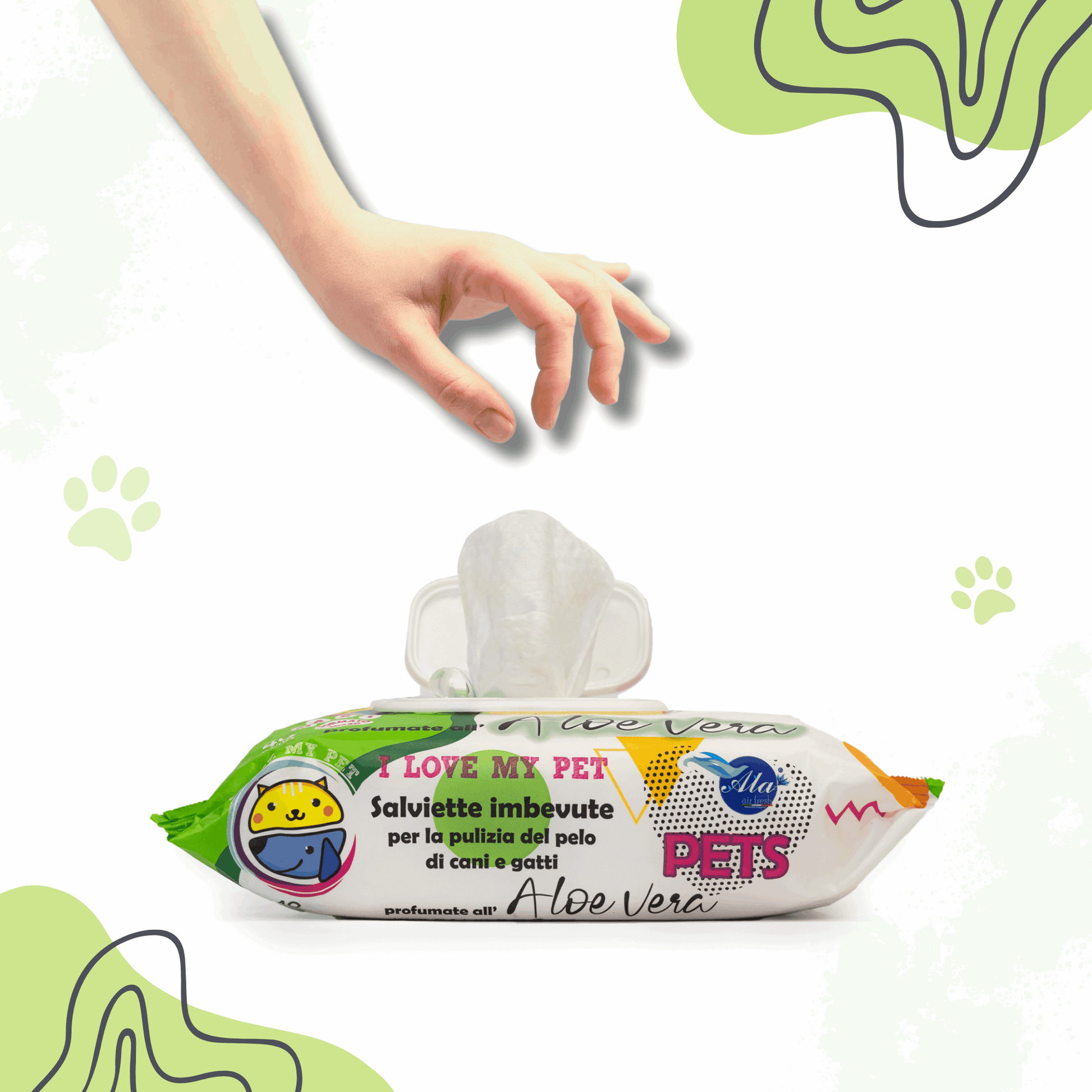Tet-e-Pet Aloe Vera Pet Wipes – 100 Count | Gentle & Moisturizing Wipes for Dogs & Cats