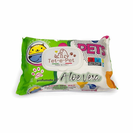 Tet-e-Pet Aloe Vera Pet Wipes – 40 Count | Gentle & Moisturizing Wipes for Dogs & Cats