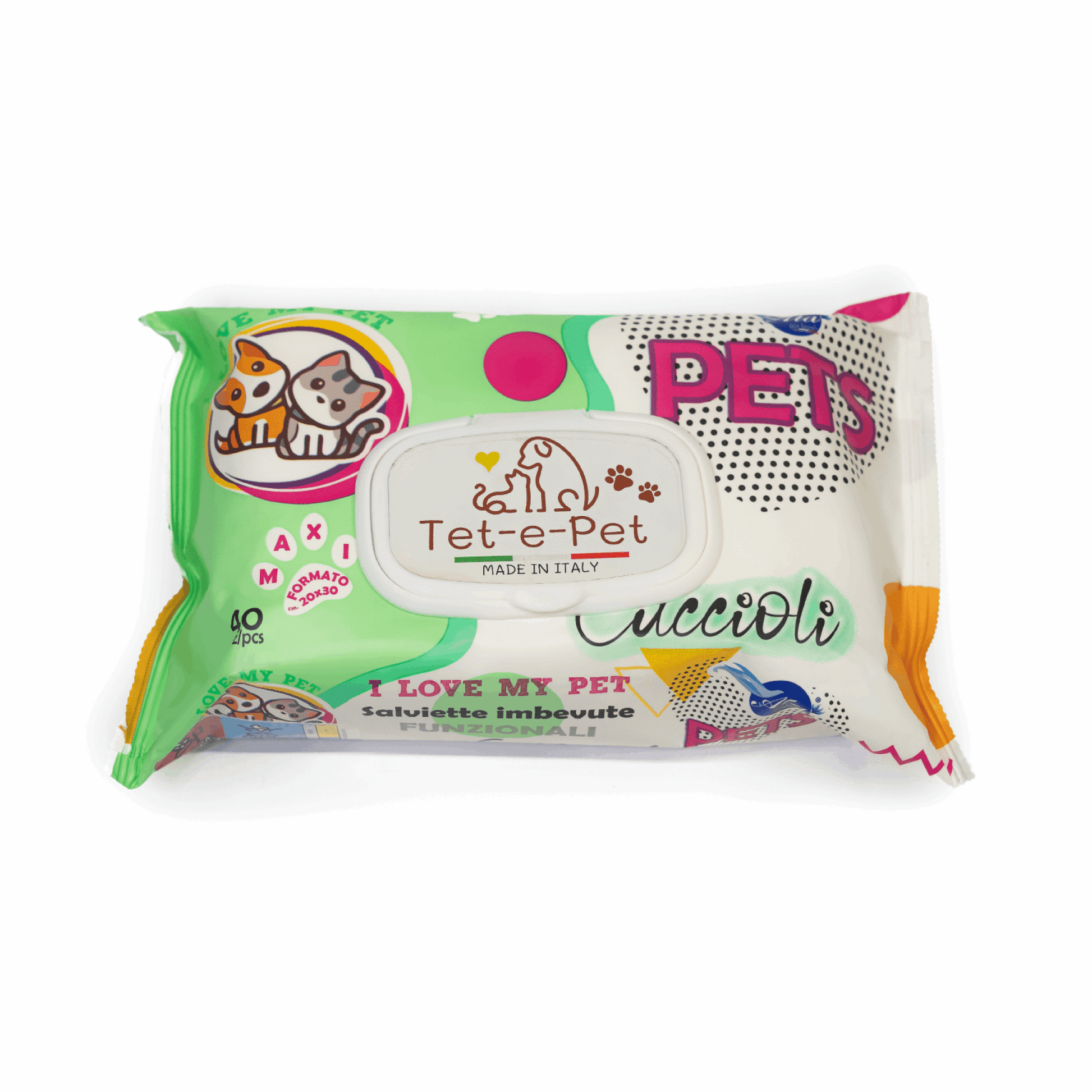 Tet-e-Pet Puppy (Cuccioli) Sensitive Pet Wipes – 40 Count | Extra-Gentle & Safe for Puppies