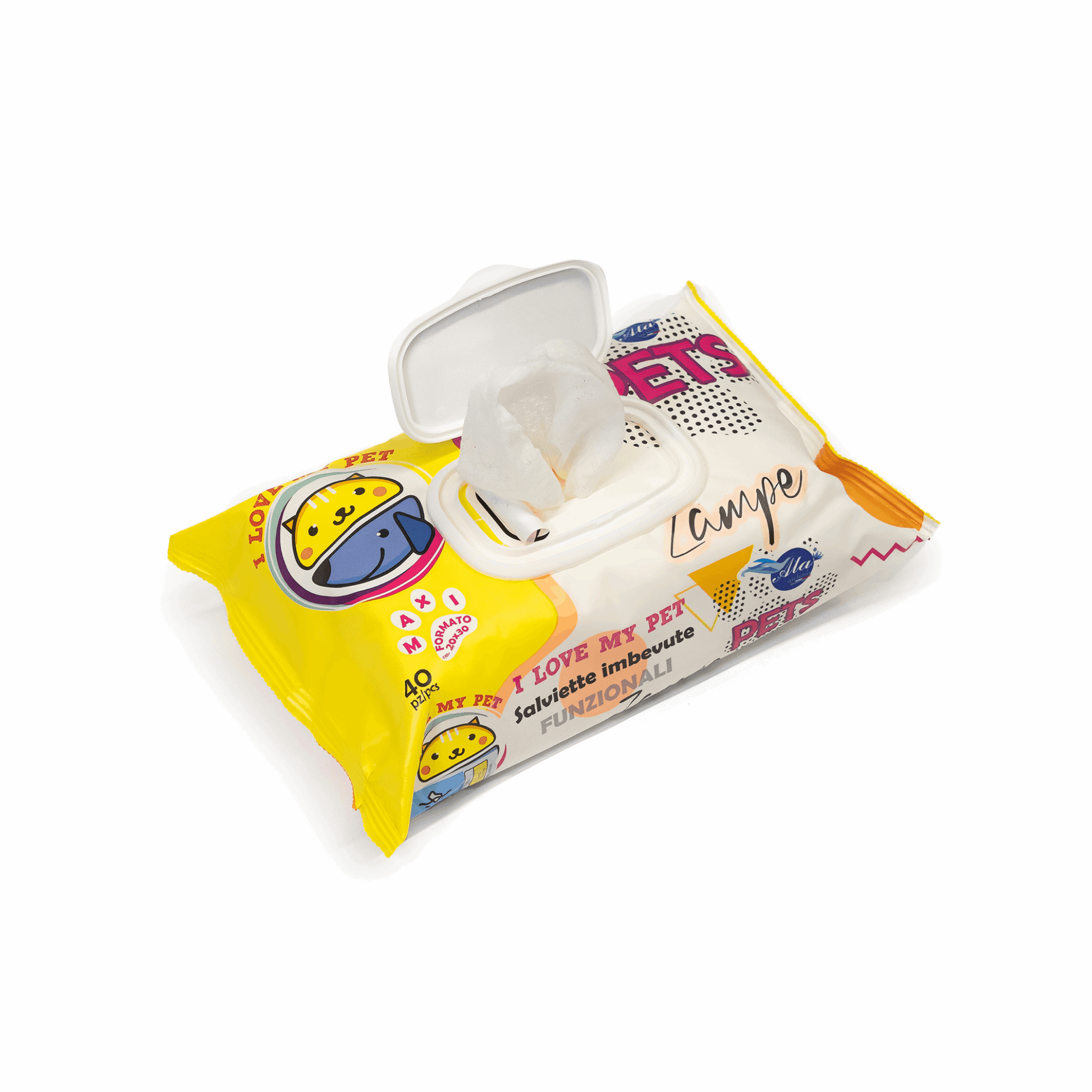 Tet-e-Pet Paws (Zampe) Sensitive Pet Wipes – 40 Count | Hypoallergenic & Deep Cleaning Paw Wipes