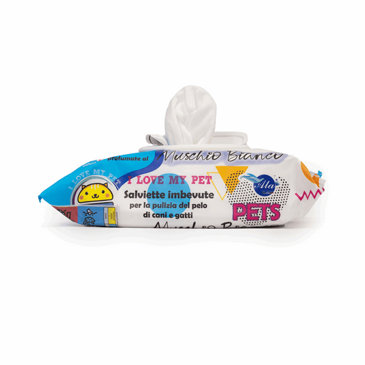 Tet-e-Pet White Moss (Muschio Bianco) Pet Wipes – 40 Count | Hypoallergenic Dog & Cat Wipes