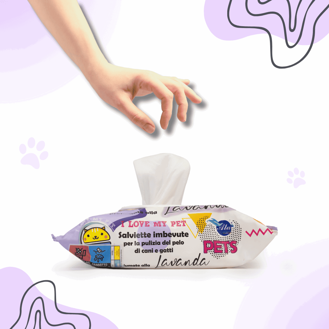 Tet-e-Pet Lavender (Lavanda) Pet Wipes – 20 Count | Soothing & Deodorizing Wipes for Dogs & Cats