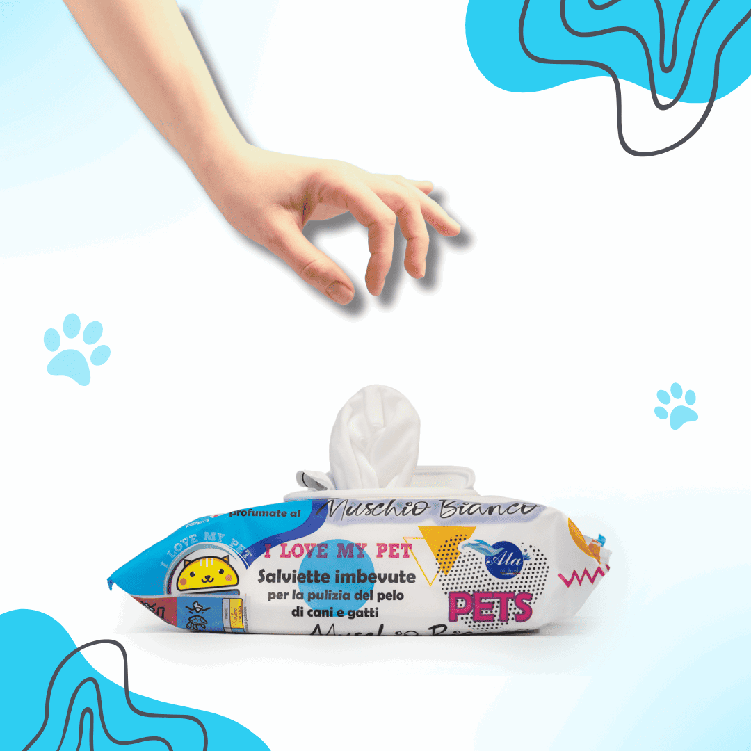 Tet-e-Pet White Moss (Muschio Bianco) Pet Wipes – 100 Count | Hypoallergenic Dog & Cat Wipes