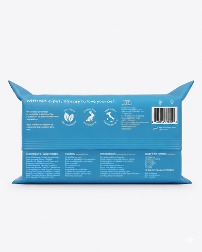 tet-é-pet premium grooming care wipes for dogs and cats